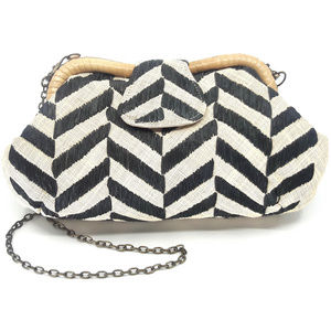 Larone Hand Woven Navy Striped Purse